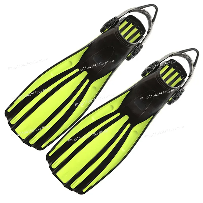 Fin Diving Blade - ฟินฝึกว่ายน้ำแบบสายรัดสปริงปรับได้ ฟินใบยาวสำหรับดำน้ำตื้นและดำน้ำลึก (โปรดทราบขนาด)