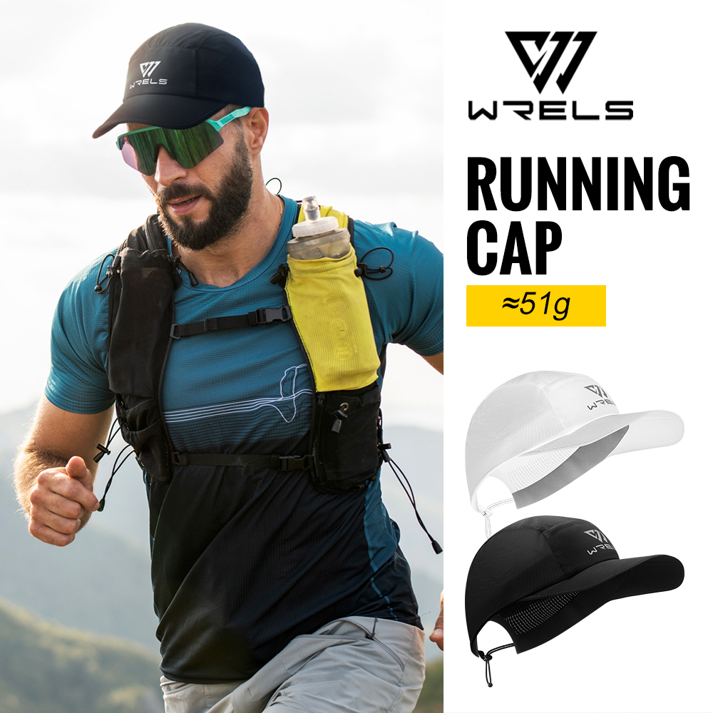 Aquatic Sports Cap - WRELS หมวกวิ่ง หมวกเทนนิสปีกตาข่ายน้ำหนักเบา หมวกกันแดดแห้งเร็วระบายอากาศได้ หมวกเบสบอลป้องกันรังสียูวีแบบปรับได้