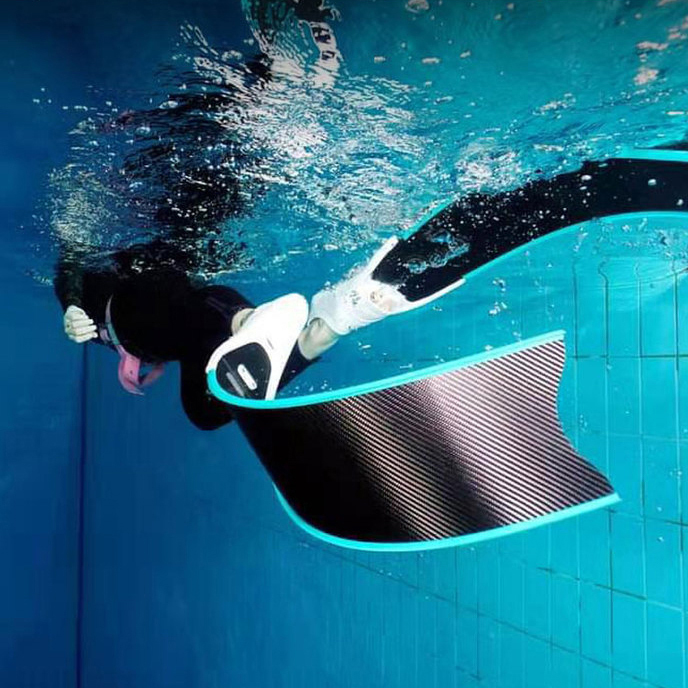 Fin Diving Blade - ครีบดำน้ำฟรีไดฟ์วิ่งแบบโมดูลาร์ Impulse ใบพัดยาวคาร์บอนไฟเบอร์ พร้อมช่องใส่เท้า TPU ทนทาน