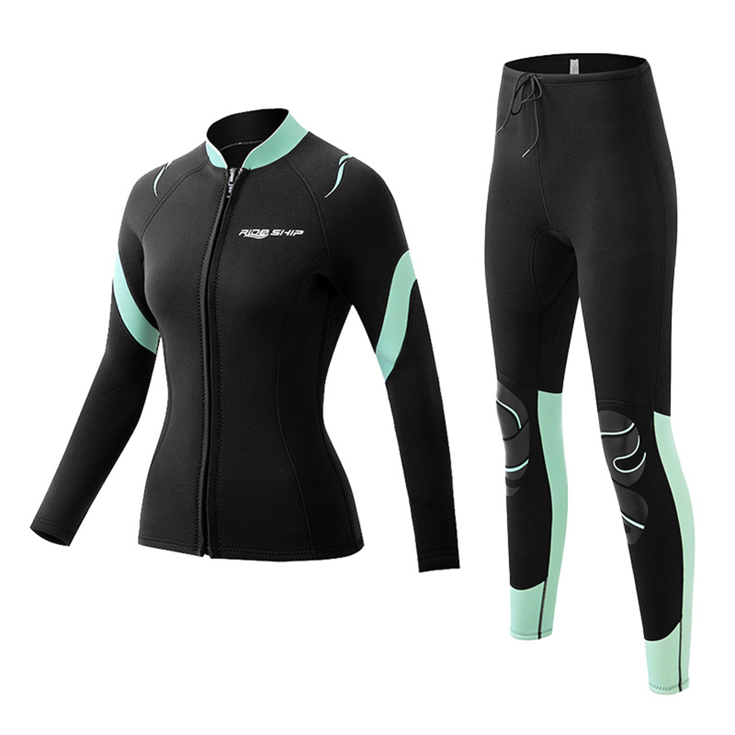 Wetsuit 3Mm Neoprene - ชุดเว็ทสูทนีโอพรีน 3 มม. สำหรับผู้หญิง ชุดดำน้ำแบบแยกชิ้น เสื้อและกางเกง