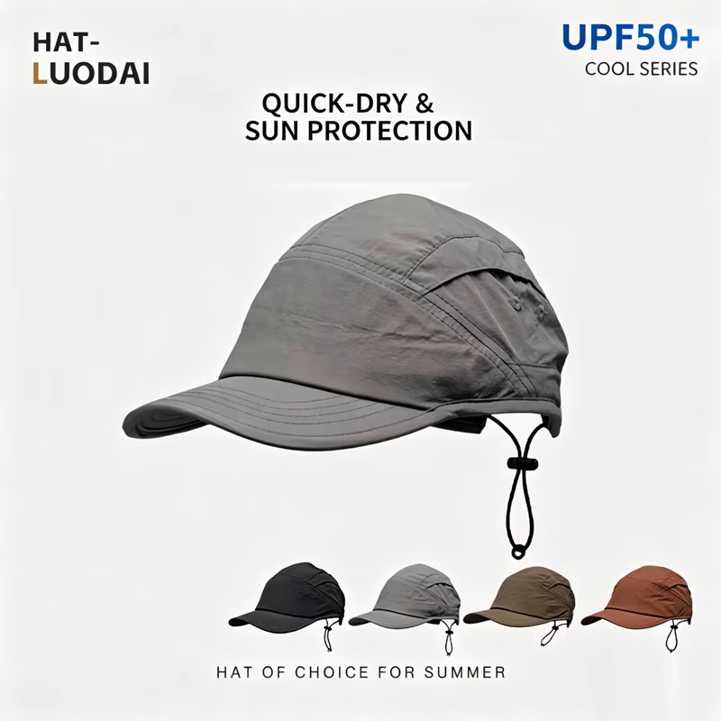 Aquatic Sports Cap - หมวกเบสบอลแบบแห้งเร็วสำหรับทุกเพศ UPF50+ ป้องกันแสงแดด ปรับขนาดได้ กันน้ำ สำหรับกิจกรรมกลางแจ้ง