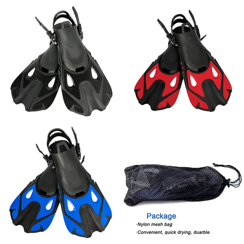 Fin Diving Blade - ฟินดำน้ำแบบปรับได้ น้ำหนักเบา ขนาดเล็ก สำหรับฝึกซ้อมในสระว่ายน้ำ ใบพัดสั้น แบบเปิดส้นเท้า