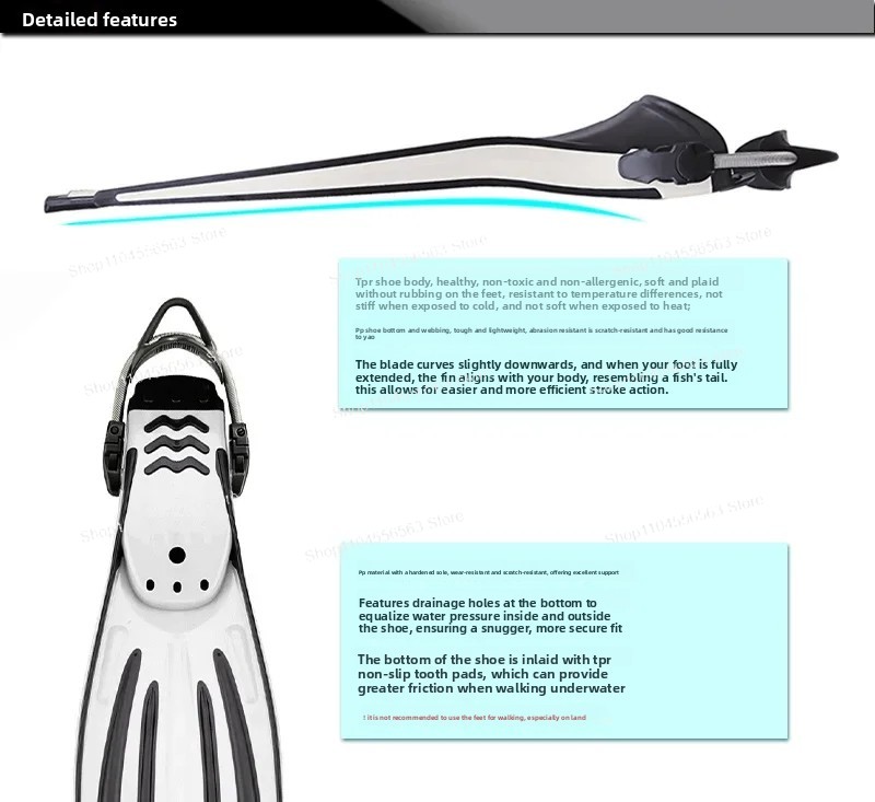 ฟินฝึกว่ายน้ำแบบสายรัดสปริงปรั - Fin Diving Blade บทวิจารณ์และราคา